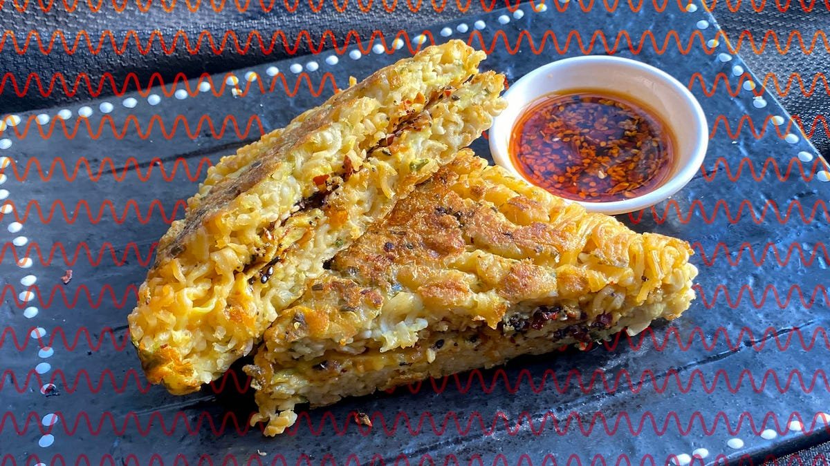 With Spicy Ramen Breakfast Grilled Cheese, you truly can have it all
