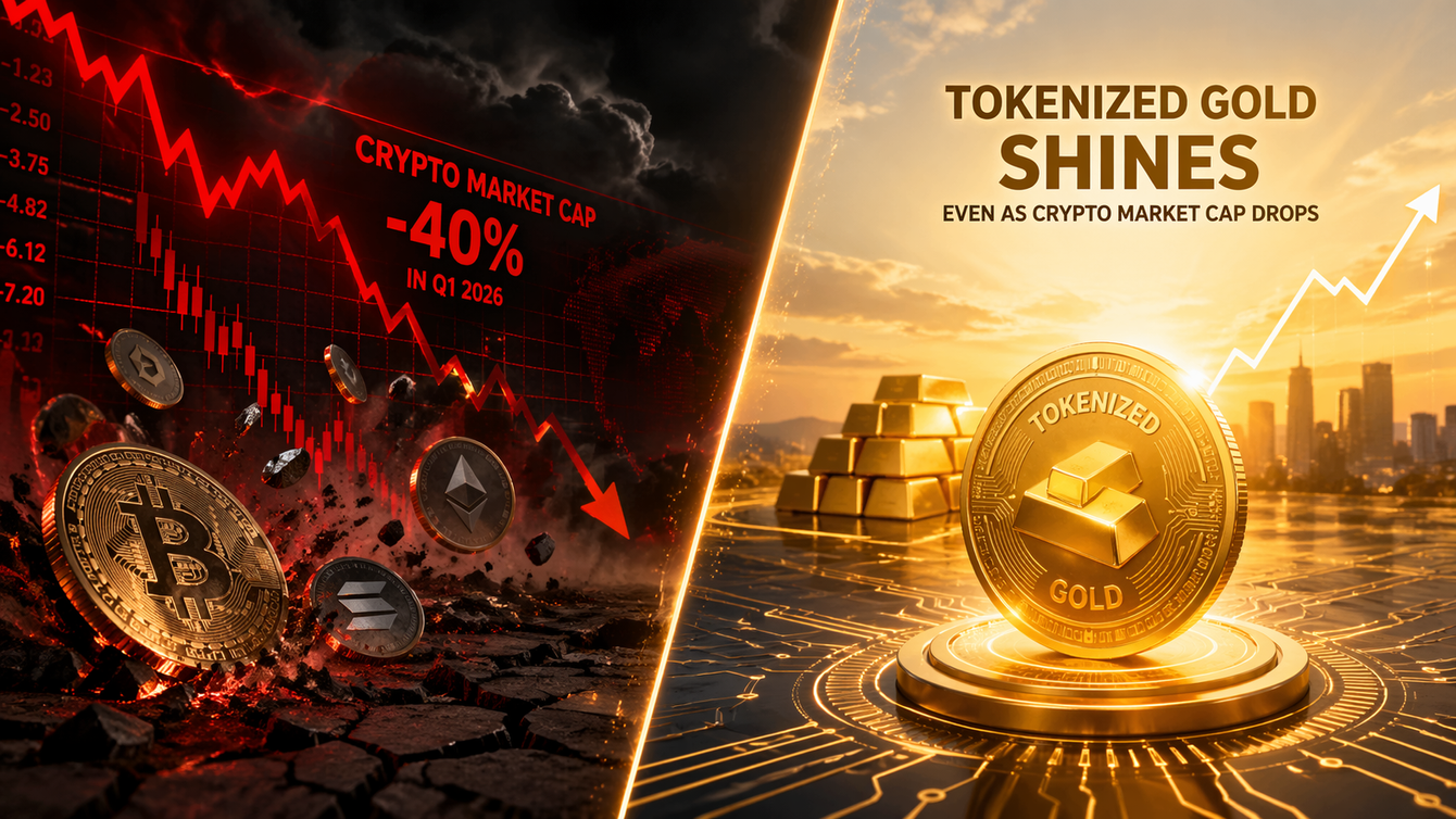 Tokenized gold shines even as crypto market cap drops 40% in Q1 - Swyftx