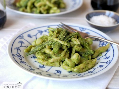 Handgemachte Pasta mit Pesto, grünen Bohnen & Kartoffeln – der Klassiker aus Ligurien mal anders!