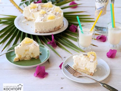 No-Bake Piña Colada Käsekuchen – karibisches Feeling auf der Geburtstag-Kuchentafel!