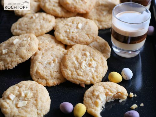 Vom Cookie-King inspiriert – Eierlikör-Cookies mit weißer Schokolade
