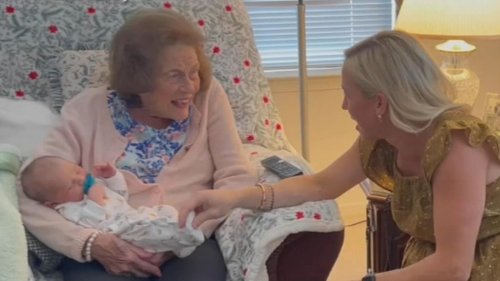 99-year-old woman meets her 100th great-grandchild