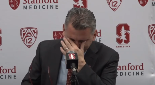 New Stanford basketball coach cries while talking about resources school can provide his special needs son