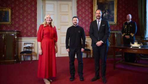 Mette-Marit und Haakon empfingen Selenskyj