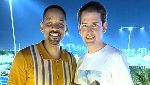 Sebastian Kurz posiert in Jeddah mit Will Smith