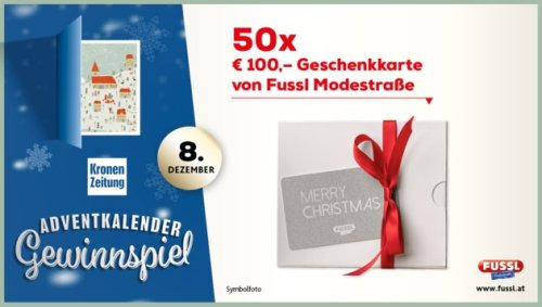 Tür 8: 50 x € 100,- Fussl Modestraße Geschenkkarte