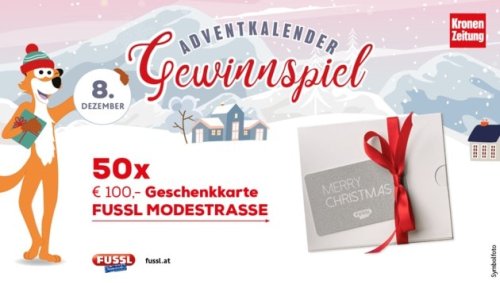 Tür 8: 50 x € 100,- Fussl Modestraße Geschenkkarte