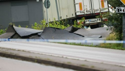 Autobahn in Schweden nach Erdrutsch eingestürzt