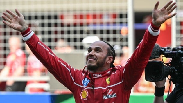 Hamilton bejubelt seinen ersten Sieg im Ferrari