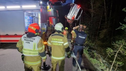 Pkw landete wegen Wildwechsel im Dürnbach
