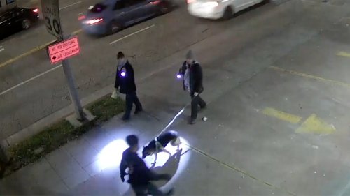 Violent assault in West Hollywood captured on surveillance cameras