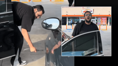 Driver sought in L.A. gas station tire slashing incident