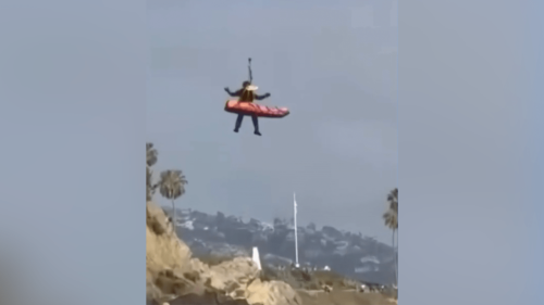 Video: Man rescued after falling off 20-foot cliff in Laguna Beach