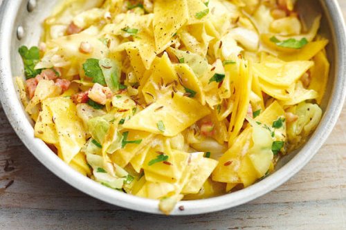 Krautfleckerl mit Speck