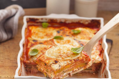 Zucchini-Schinken-Lasagne mit Parmesancreme