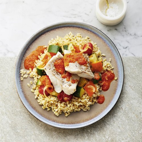 Gedämpfter Rotbarsch mit Ratatouille