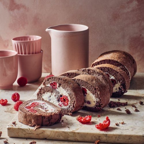 Himbeer-Kakao-Rolle mit Erythrit