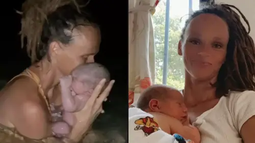 Mum gives birth while swimming in sea at 2am with no medical assistance