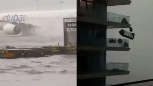 Eerie dystopian footage shows Dubai underwater as two years' worth of rain hits holiday destination
