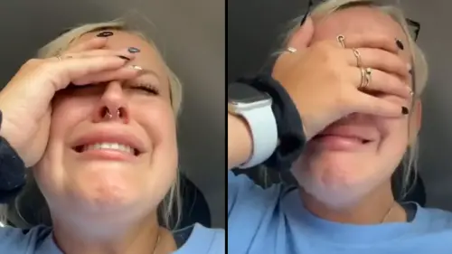 Woman in tears during TikTok video after 'limp d***s' tattoo fail