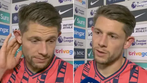 James Tarkowski gives incredibly emotional interview following Everton's 6-0 defeat to Chelsea