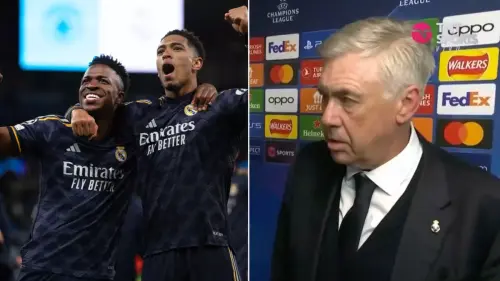 Carlo Ancelotti broke UEFA protocol after knocking Manchester City out of the Champions League