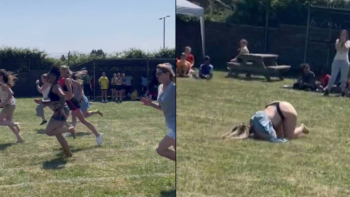 Mum Moons The Entire Crowd After Faceplanting During Parents' Race At Sports Day - cover