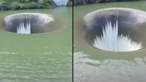 Man flies drone into lake's 'glory hole' where someone once got sucked into and died