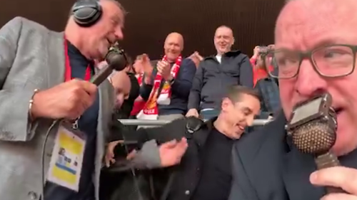 Fans spot what Gary Neville did just seconds after Liverpool's Premier League title win as new footage emerges