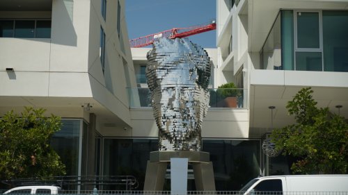 Gigantic Rotating Head of David Lynch Lands in Santa Monica