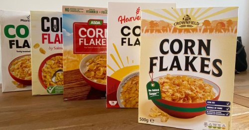 Asda, Sainsburys, Lidl, Aldi and Morrisons versions of Kellogg's cornflakes tested, with 50p box winning