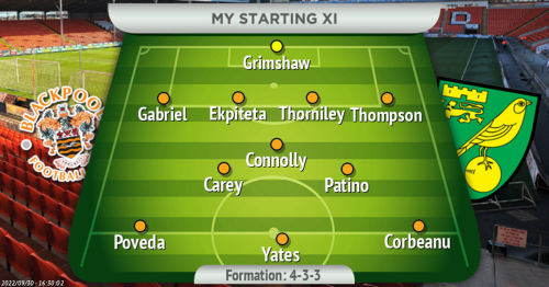 Blackpool predicted line-up vs Norwich City: Will Seasiders revert to 4-3-3 system?