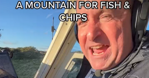 'Bank of Dave' millionaire lands helicopter on mountain in hunt for fish and chips