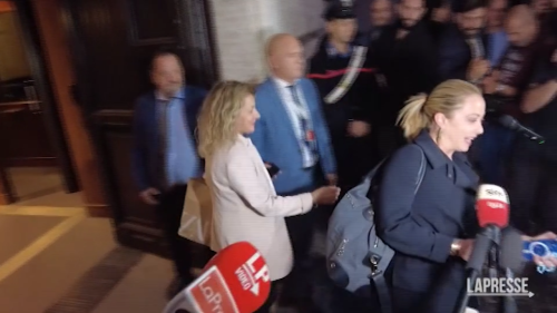 Meloni-Salvini meeting in the House, the leaders’ exit