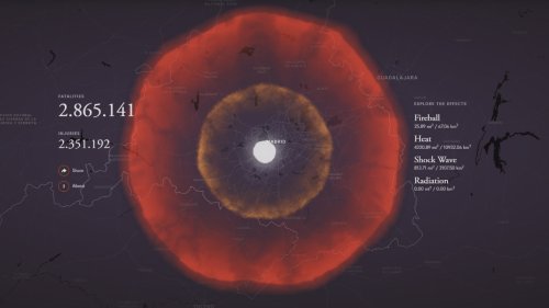 En este mapa interactivo puedes ver qué pasaría si una bomba nuclear cayera en tu ciudad