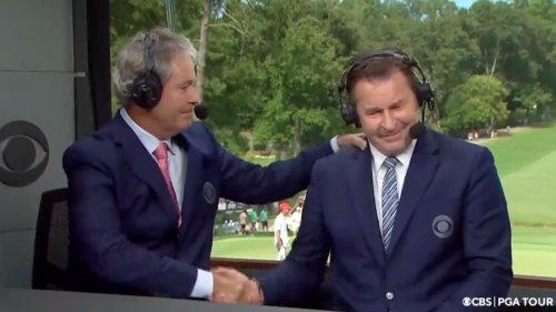 Video: Nick Faldo cries during final CBS golf broadcast