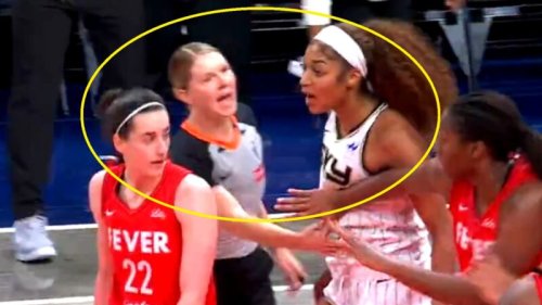Angel Reese gets heated with Caitlin Clark after hard foul in WNBA opener