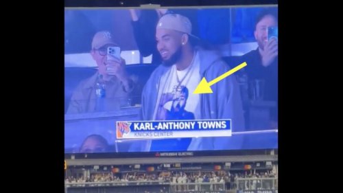 Karl-Anthony Towns threw shade at Celtics with his outfit to Mets-Yankees game