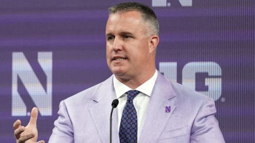 Pat Fitzgerald stuns fans by wearing another Big Ten school’s colors