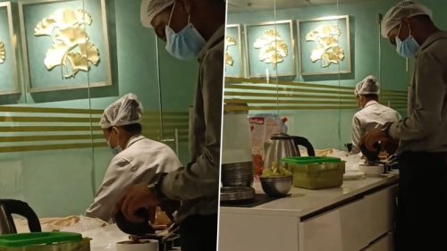 Hyderabad Eatery Staff Caught on Camera Storing Leftover Chutney and Ketchup for Next Day, Shocking Video Goes Viral