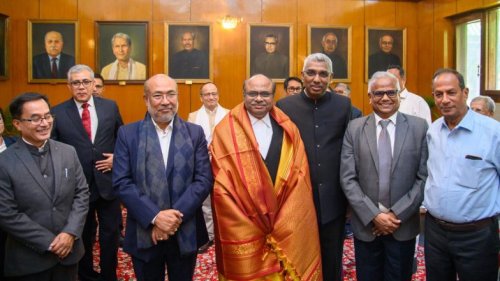 Manipur HC Gets New Chief Justice: D Krishnakumar Sworn-In As 8th Chief Justice of State High Court, CM Biren Singh Attends Oath Taking Ceremony (See Pics)