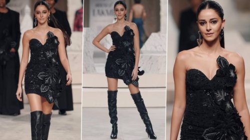 Ananya Panday Steals the Show at Lakme Fashion Week in Rahul Mishra's Stunning Attire (View Pics)