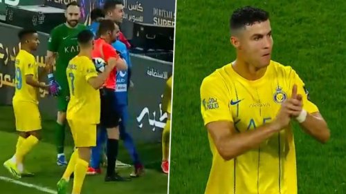 Cristiano Ronaldo Raises His Fist At Referee After Being Handed Red Card, Sarcastically Claps As He Walks Off The Pitch During Saudi Super Cup 2024 Semifinal; Videos Go Viral