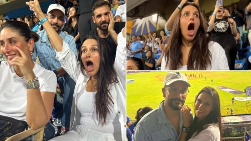 Neha Dhupia Drops Her ‘Very Own Highlights’ From MI vs CSK Match Featuring Kareena Kapoor, John Abraham and Angad Bedi (See Pics and Watch Video)
