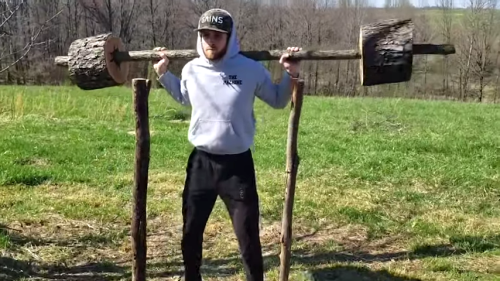 Ohio Bodybuilder Carves a Full 'Lumber Jacked Gym' Out of Trees While His Regular Gym Is Closed