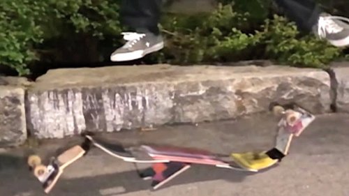 Skateboarder Performs Amazing Tricks With Unusual Skateboard Contraptions of His Own Invention
