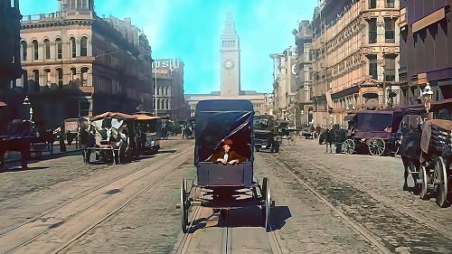 Enhanced Colorized Footage of San Francisco’s Market Street Just Four Days Before the 1906 Earthquake
