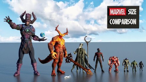 A Size Comparison of Marvel Superheroes and Villains