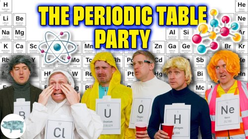 A Personified Periodic Table of Elements Throws a Party
