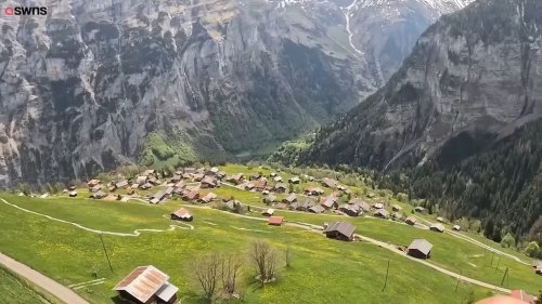 First-Time Paraglider Captures Stunning GoPro Footage of a Historic Village in the Swiss Alps
